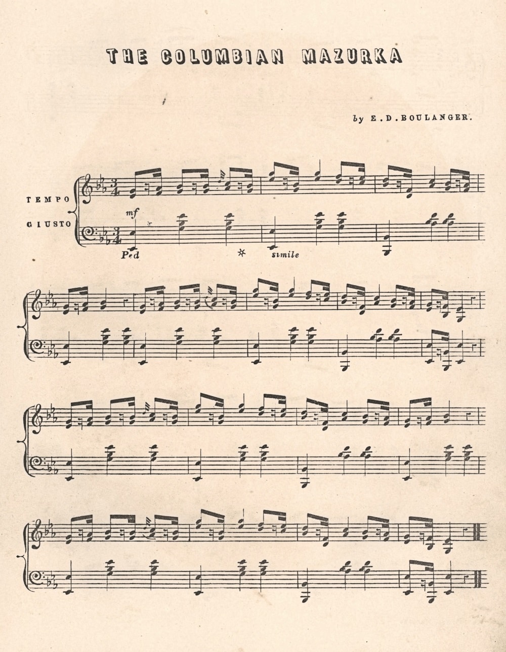 The Columbian mazurka, by Boulanger (Sydney: Clarke, 1857)