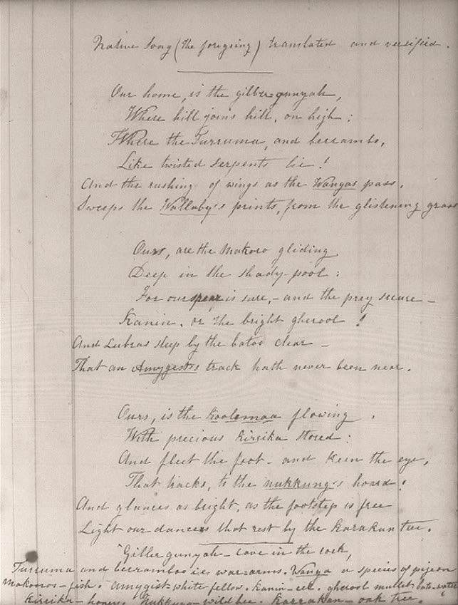 Eliza Hamilton Dunlop, Native poetry (The vase, 56)