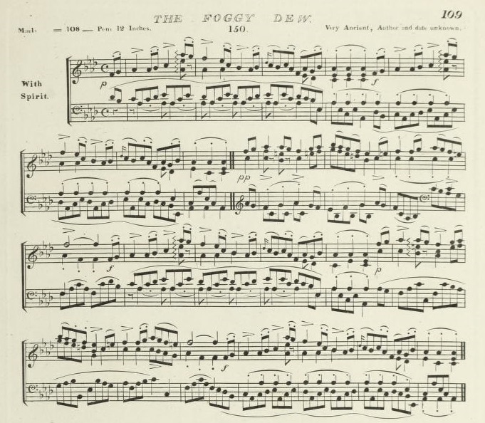 The foggy dew (Bunting 1840, 109)