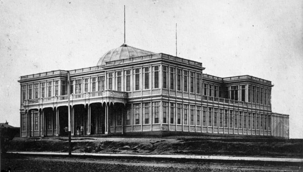 The Melbourne Exhibition Building of 1854, in William Street