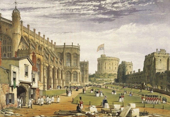 Joseph Nash, Windsor Castle, The lower ward, c. 1846