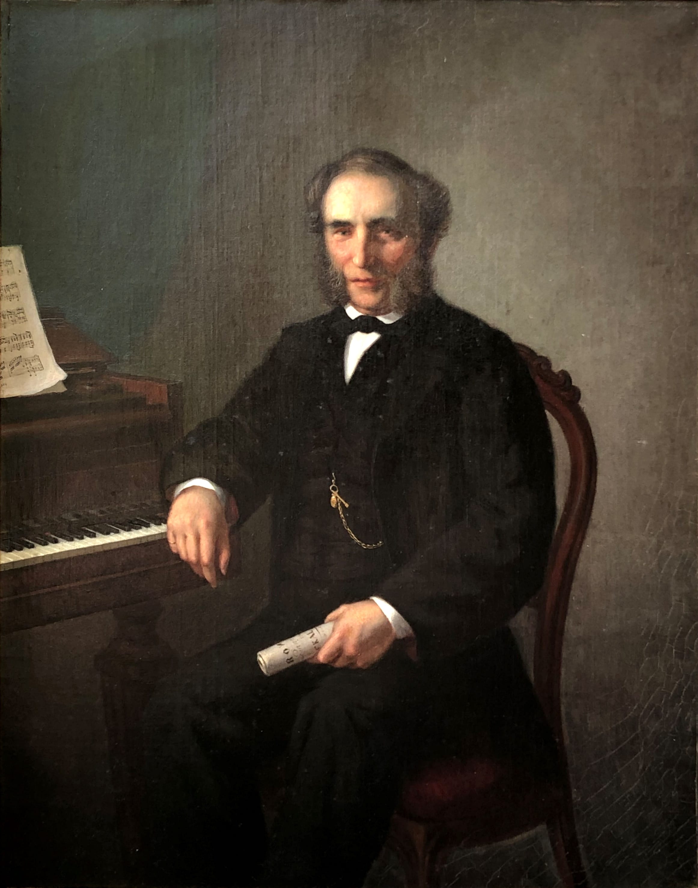Portrait of a man, with piano, thought to be Richard John Paling, of Melbourne, collection of Richard d'Apice