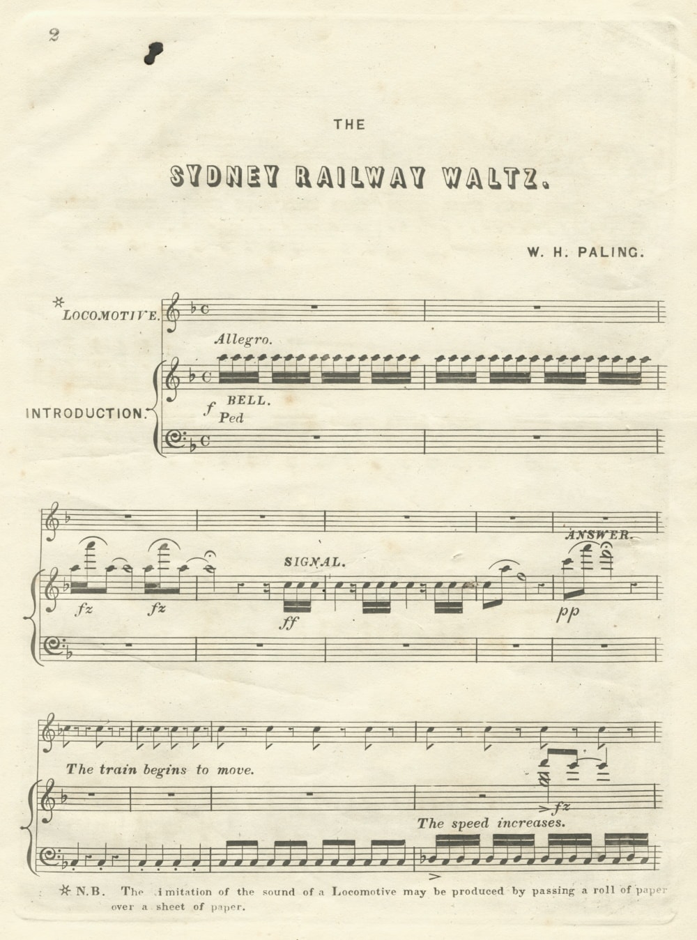 Sydney railway waltz by W. H. Paling 1855