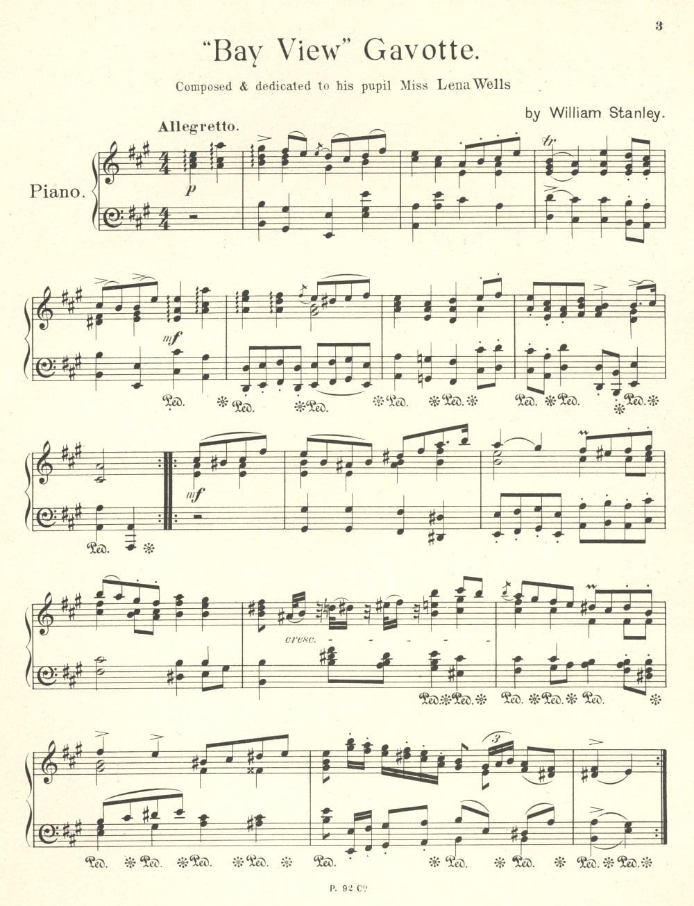 William Stanley, Bay View Gavotte, 1893 (National Library of Australia)