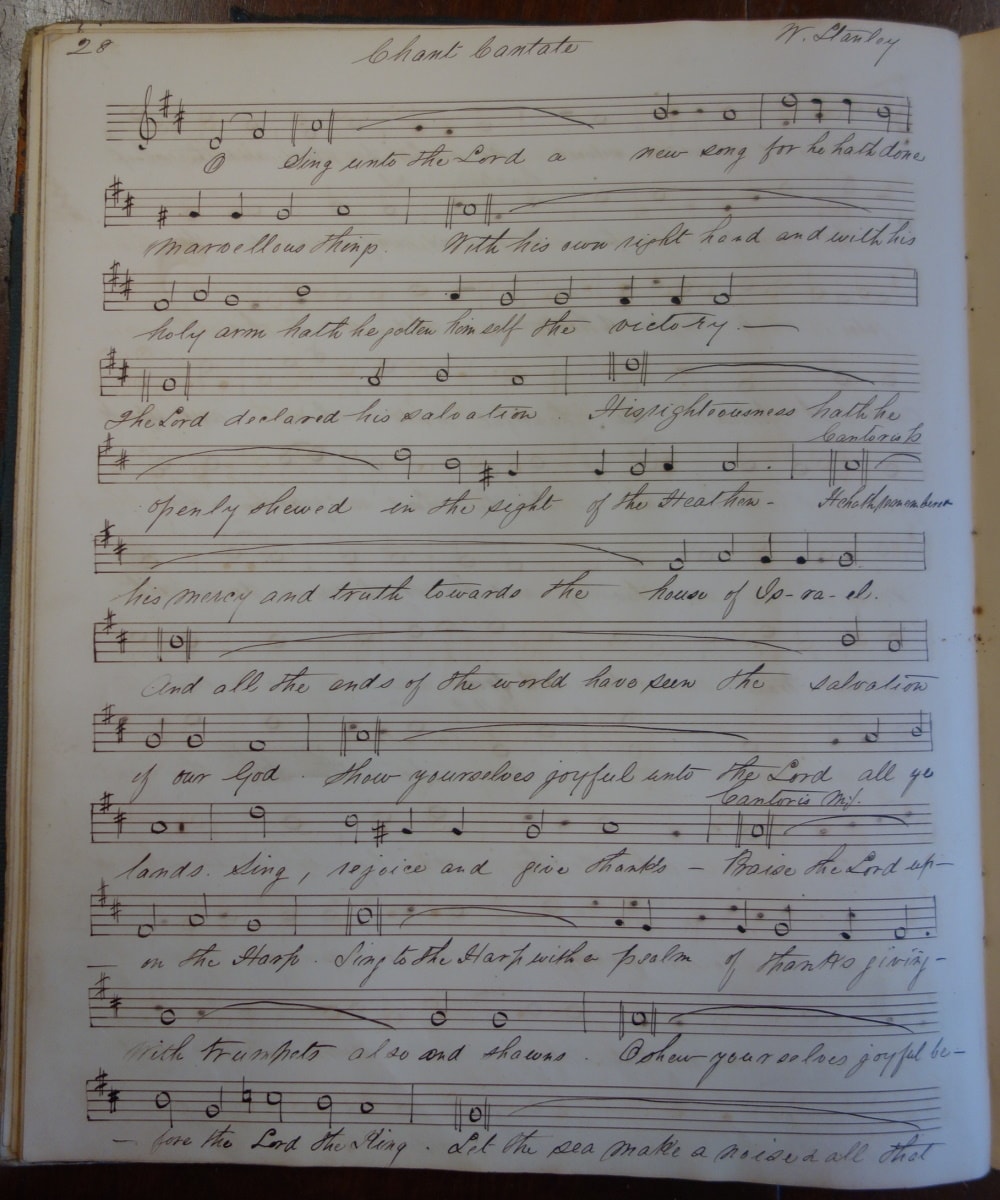 Cantate domino and Deus miseretaur, by William Stanley, CCSL, Sydney