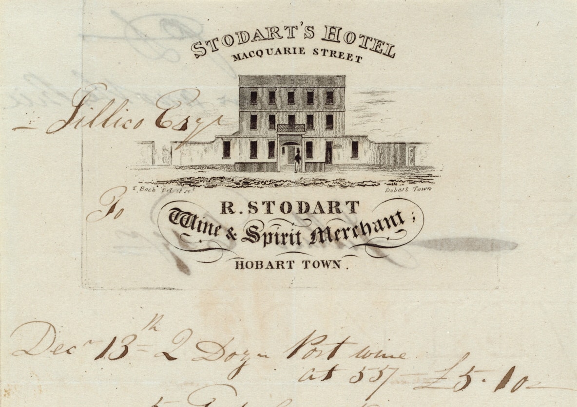 Stodart's Hotel, Hobart; Thomas Bock, engraver; National Gallery of Australia