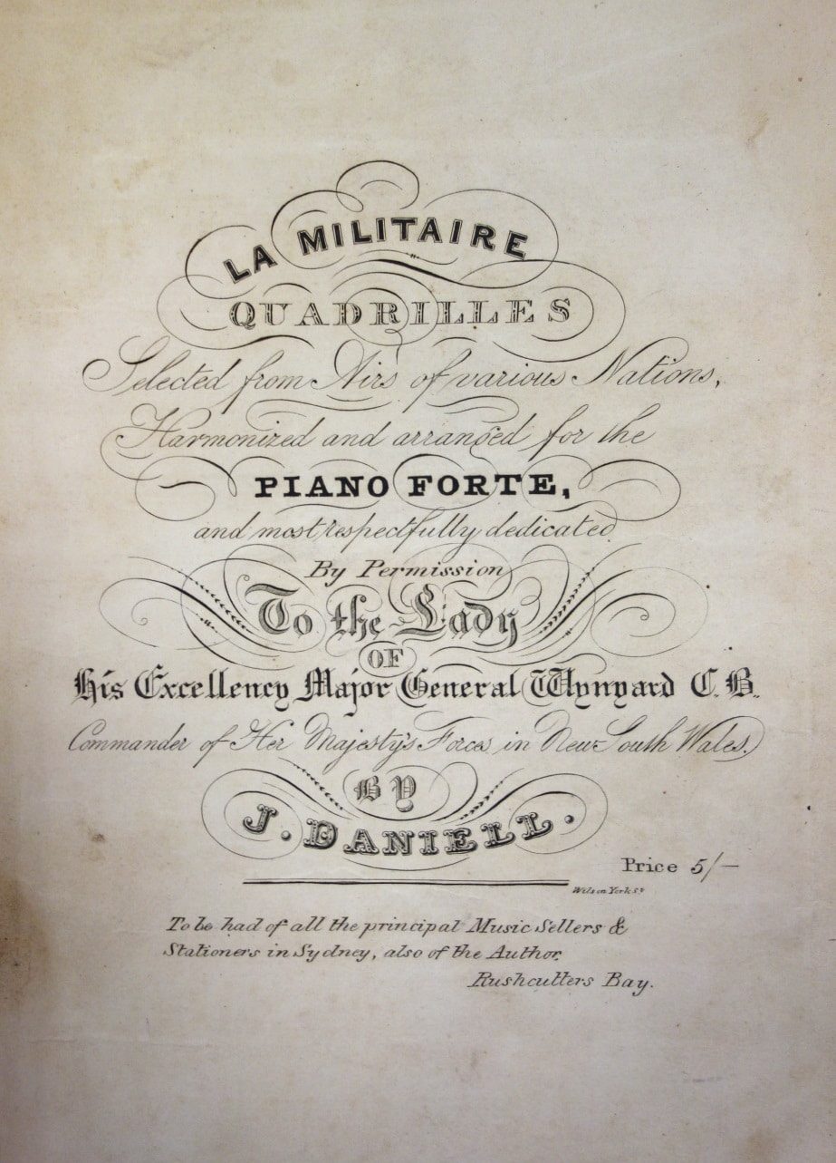 La militaire quadrilles, cover, engraving signed: Wilson, York St.