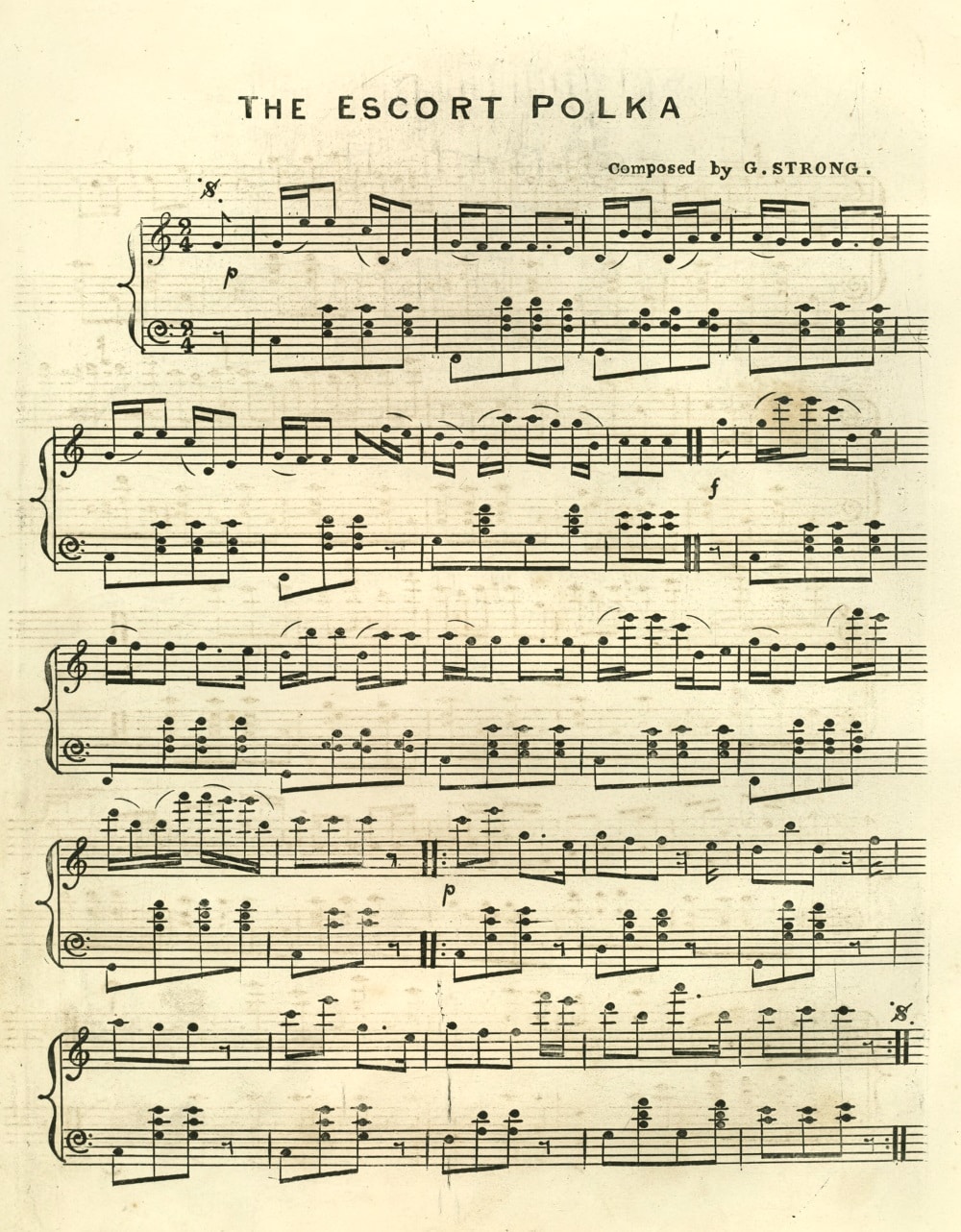 George Strong, The escort polka (Sydney: Hudson), page 1; National Library of Australia