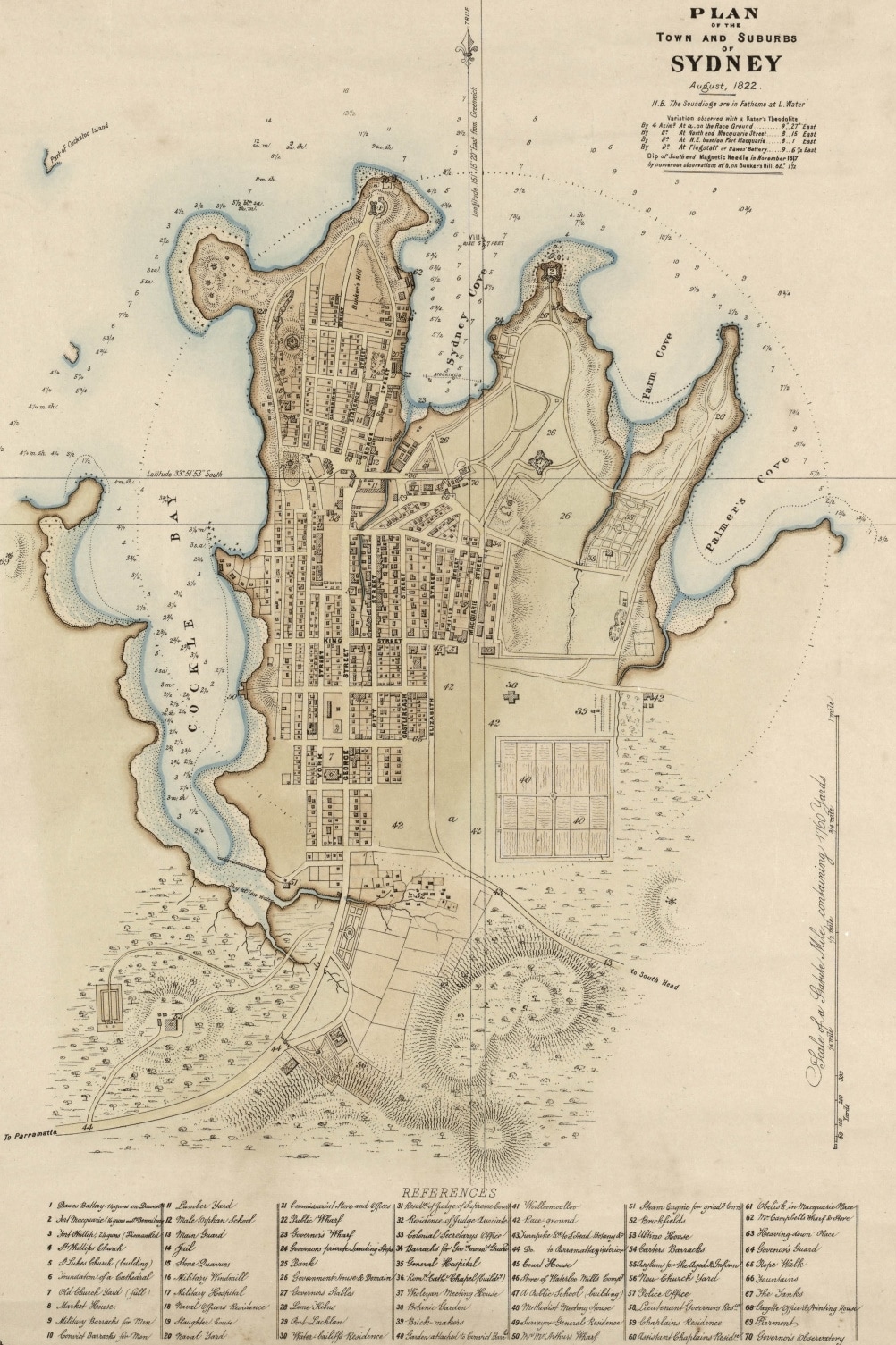 Plan of the town and suburbs of Sydney, August, 1822 ([?: ?, 1822])